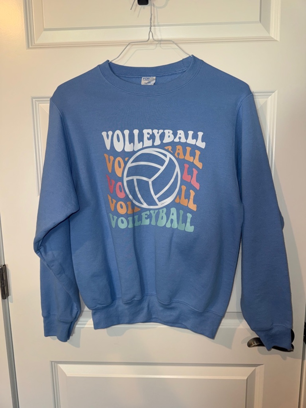 Port and Company Blue Volleyball Graphic Crewneck Sweatshirt